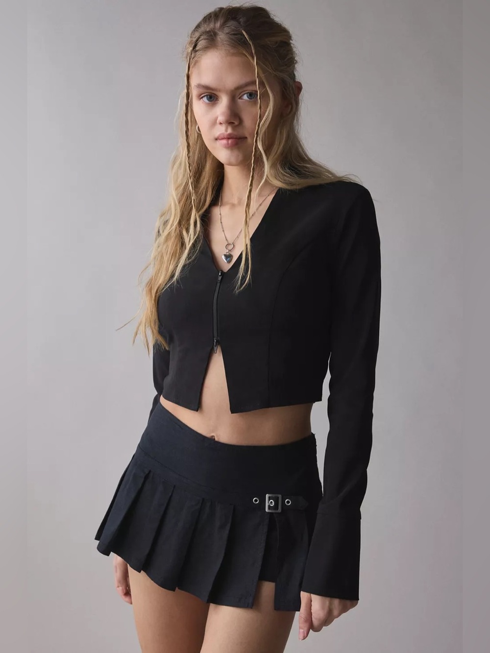 BDG Shaina Belted Linen Micro Mini Skort - Picture 1 of 6